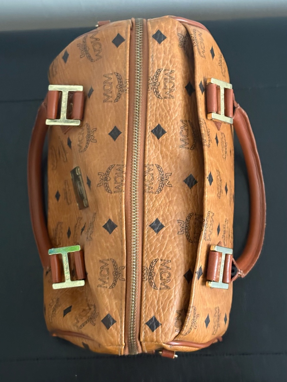 A vintage MCM Visetos Coated Canvas Heritage Boston Bag - Picture 5 of 11